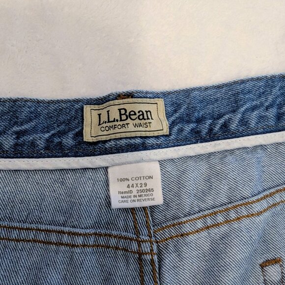 L.L. Bean 44x29 Comfort Waist Jeans Regular Fit Medium Wash 100% Cotton Denim - Picture 5 of 12